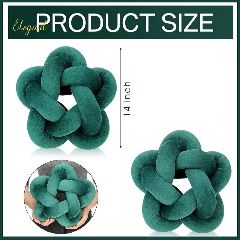 A plush emerald green star knotted lumbar cushion velvet pillow with a soft textured surface for decorbites green star decor