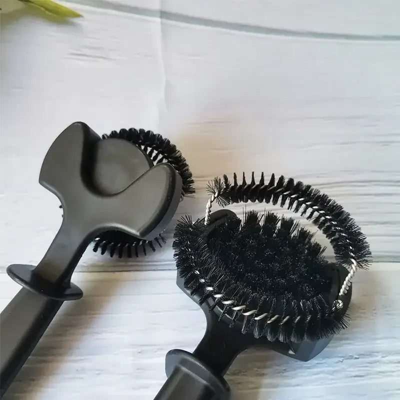 Ergonomic black plastic coffee machine cleaning brush with dense bristles for decorbites coffee machine maintenance tool