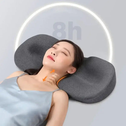 Gray butterfly memory foam neck pillow with contoured ergonomic design for bedroom support by decorbites butterfly memory