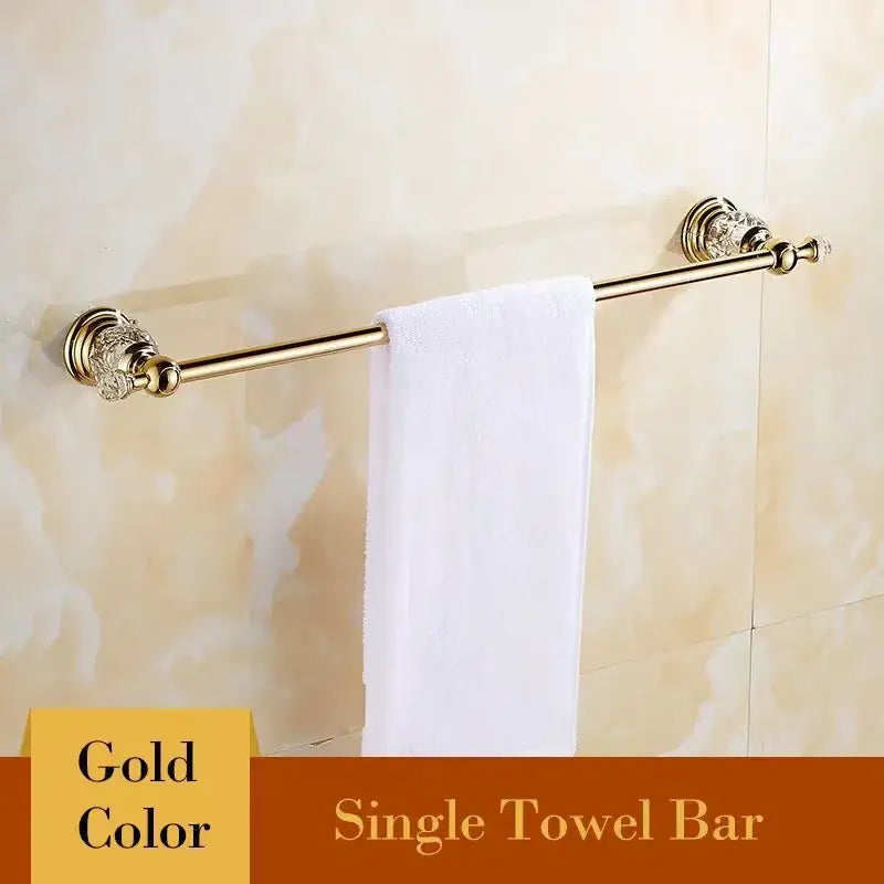 European gold and crystal bathroom towel rack with decorbites crystal bathroom towel bar and toilet brush holder