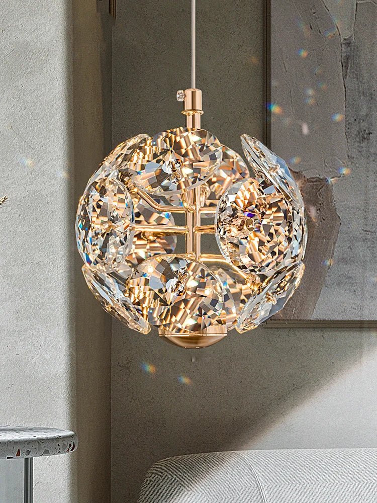 European K9 Crystal Mini Pendant Light in Polished Chrome - Decorbites