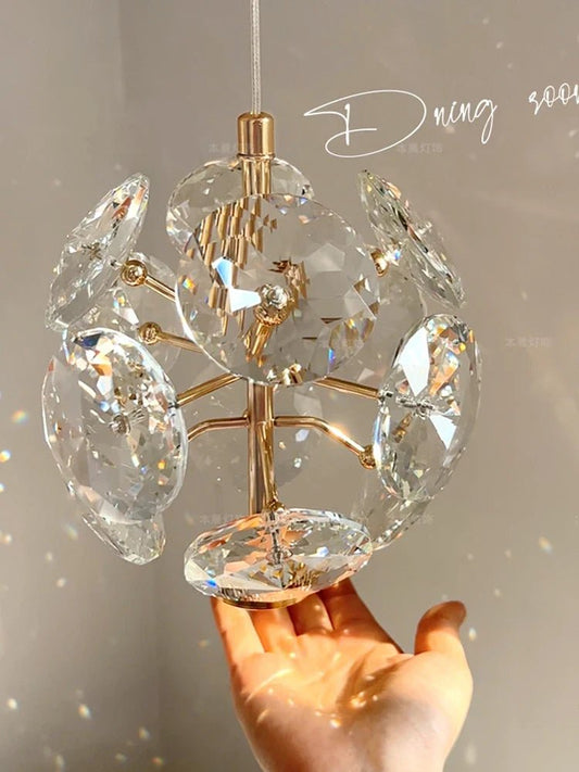 European K9 Crystal Mini Pendant Light in Polished Chrome - Decorbites