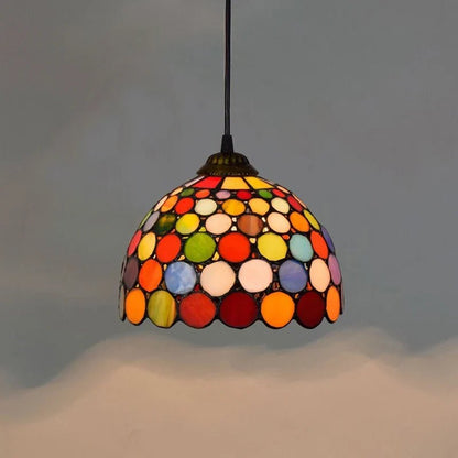 European Stained Glass Pendant Light, 20cm - Decorbites