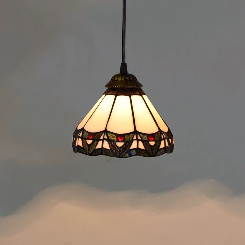 European Stained Glass Pendant Light, 20cm - Decorbites
