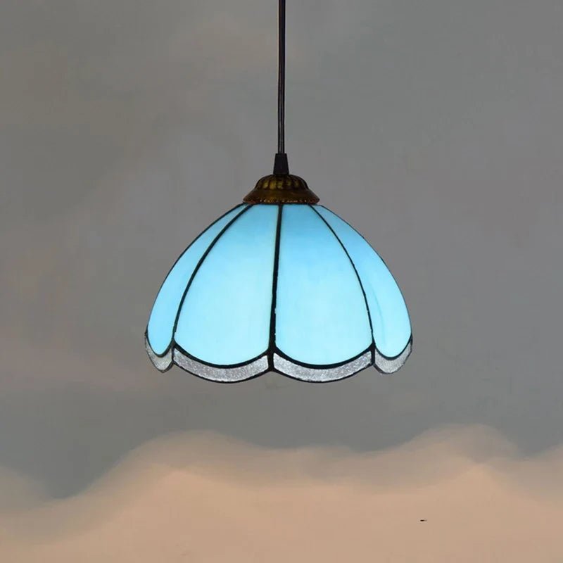 European Stained Glass Pendant Light, 20cm - Decorbites