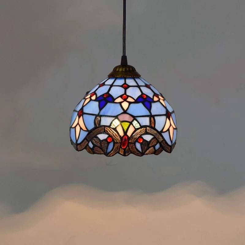 European Stained Glass Pendant Light, 20cm - Decorbites
