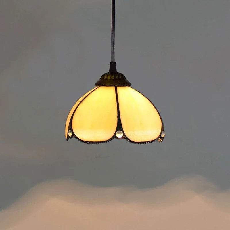 European Stained Glass Pendant Light, 20cm - Decorbites