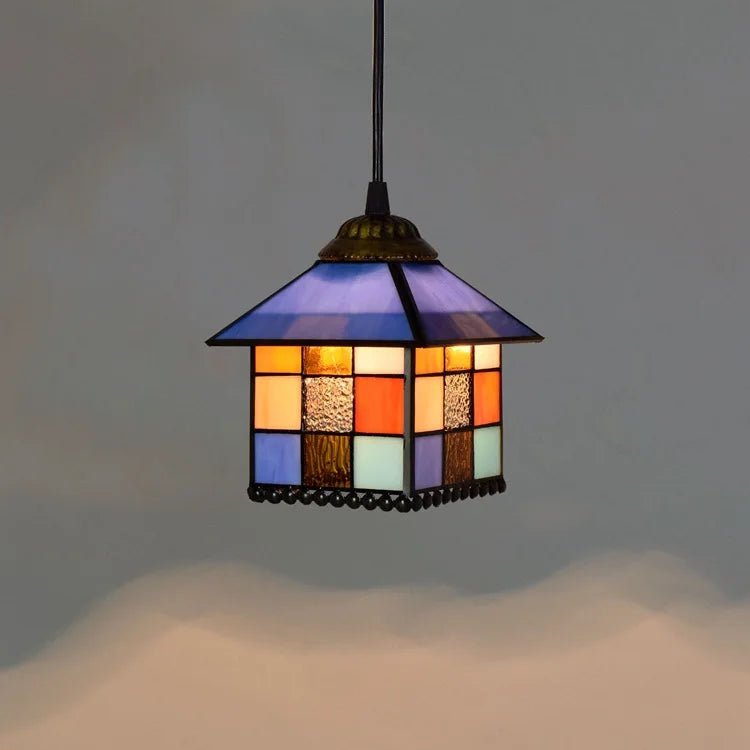 European Stained Glass Pendant Light, 20cm - Decorbites