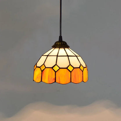 European Stained Glass Pendant Light, 20cm - Decorbites