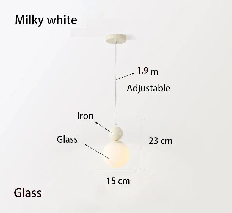 European White Glass Globe Pendant Light - Decorbites