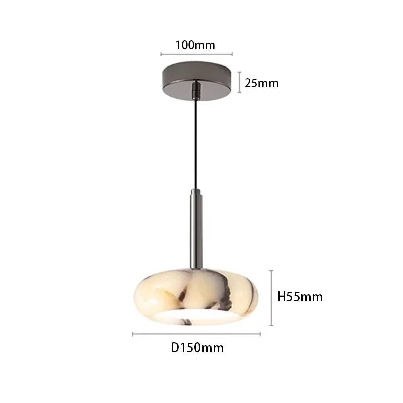 European White Marble Bedside Pendant Light for Bedroom - Decorbites