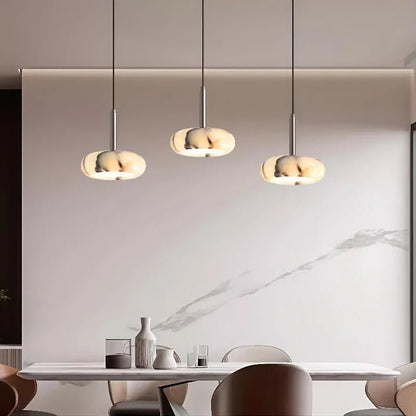 European White Marble Bedside Pendant Light for Bedroom - Decorbites