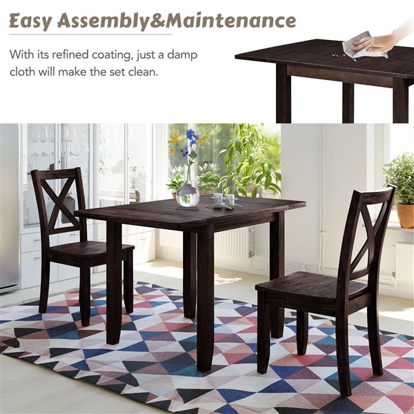 Wooden Folding Breakfast Table Set Compact Dining Corner