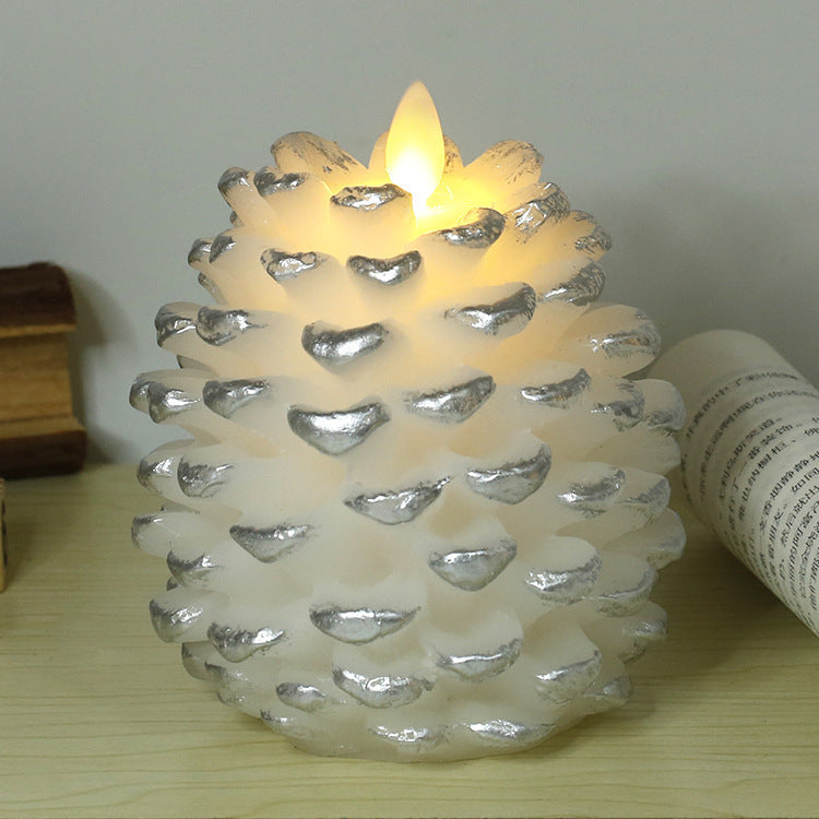 Christmas Pinecone Decoration Paraffin Real Wax Pinecone Candle Pinecone Pinecone Christmas Living Room Bedroom Light