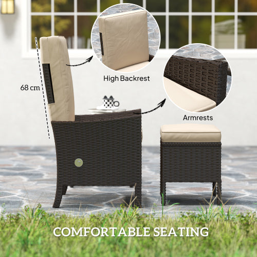 Khaki Rattan Patio Set