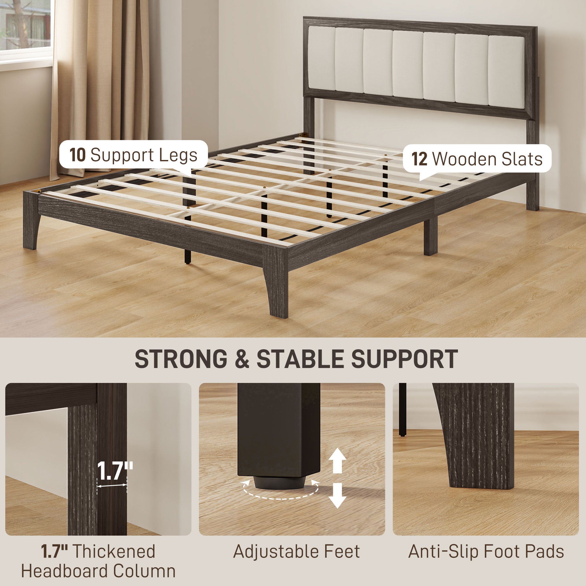 Charcoal Gray Platform Bed