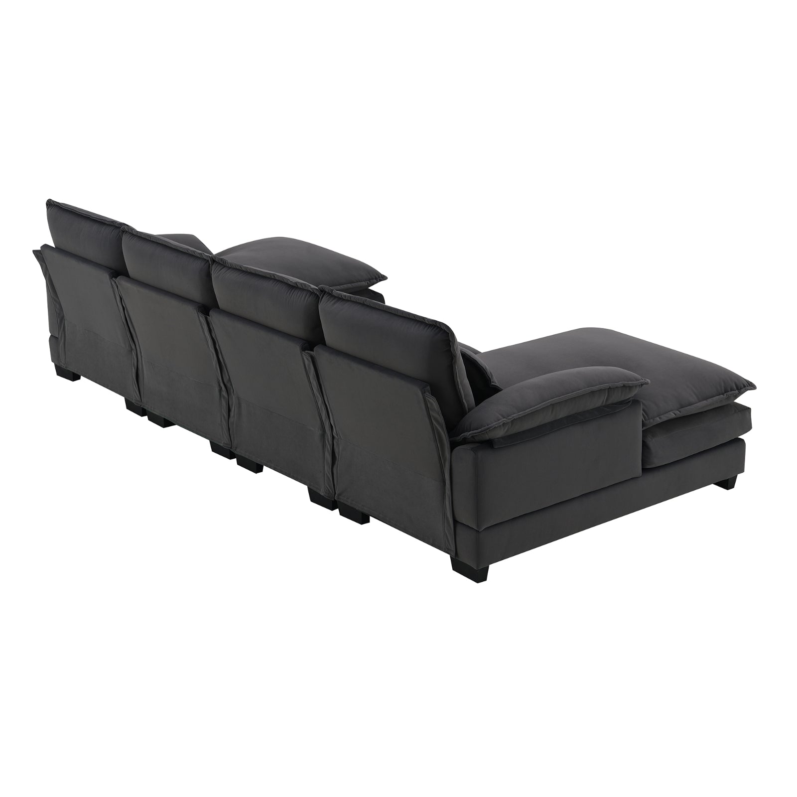 Gray Velvet Sectional Sofa