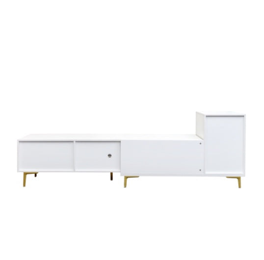 Wood Extendable TV Stand Rectangle Entertainment Center,Media TV Console For Living Room Bedroom
