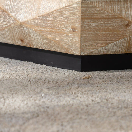 Octagon Coffee Table,38 Retro Style Wood Center Table With Three-Dimensional Embossed Pattern,Rustic Cocktail Table Center Large Circle Coffee Table For Living Room Home