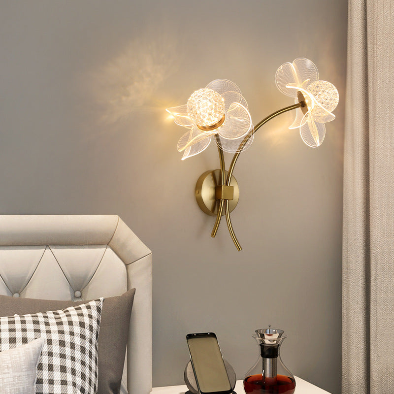 Led Flower Wall Bedroom Bedside Lamp