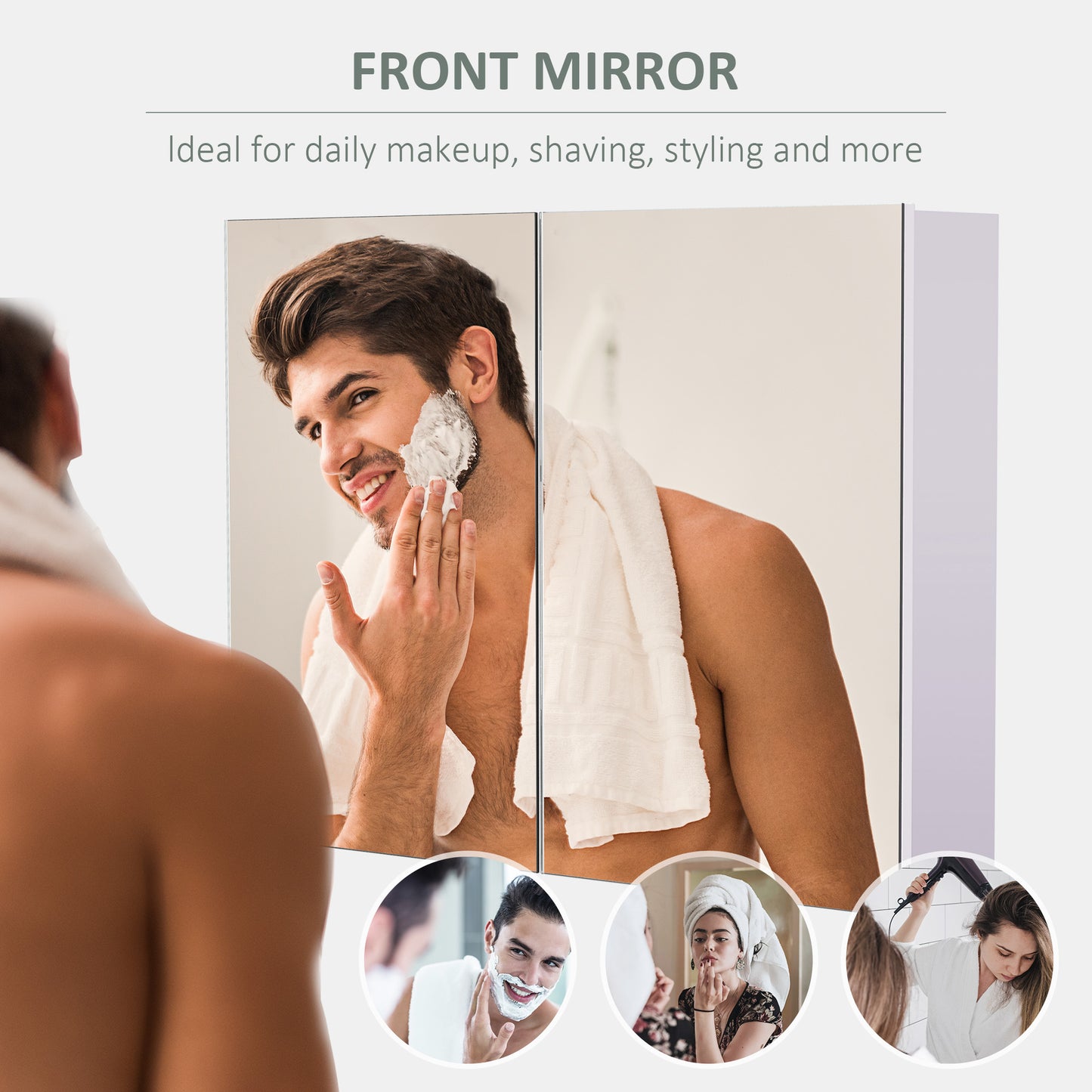 Double Door Wall Mounted Bathroom Mirror