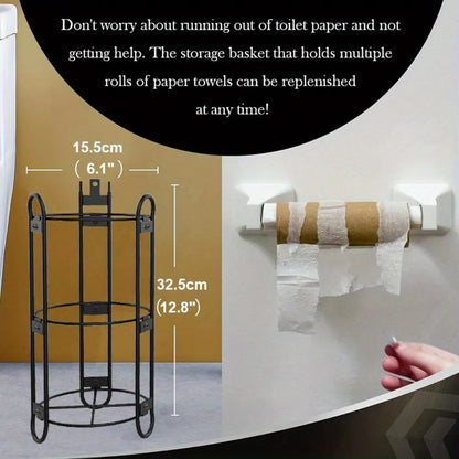 Toilet Paper Holder With Shelf, Bathroom Freestanding Toilet Paper Holder, Clearance Disposal