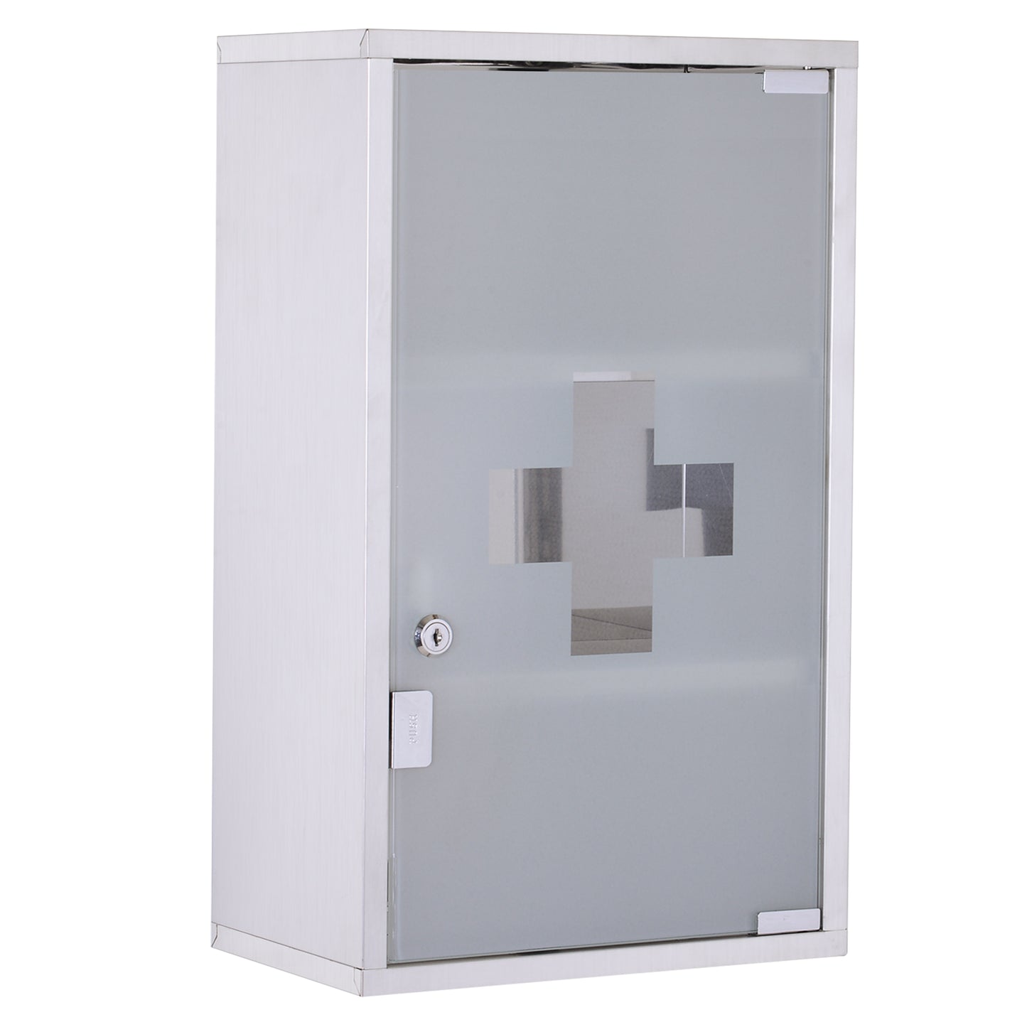 Medicine Cabinet Lockable 12x20, Stainless Steel, 3 Tier With Shelves For Bathroom Storage