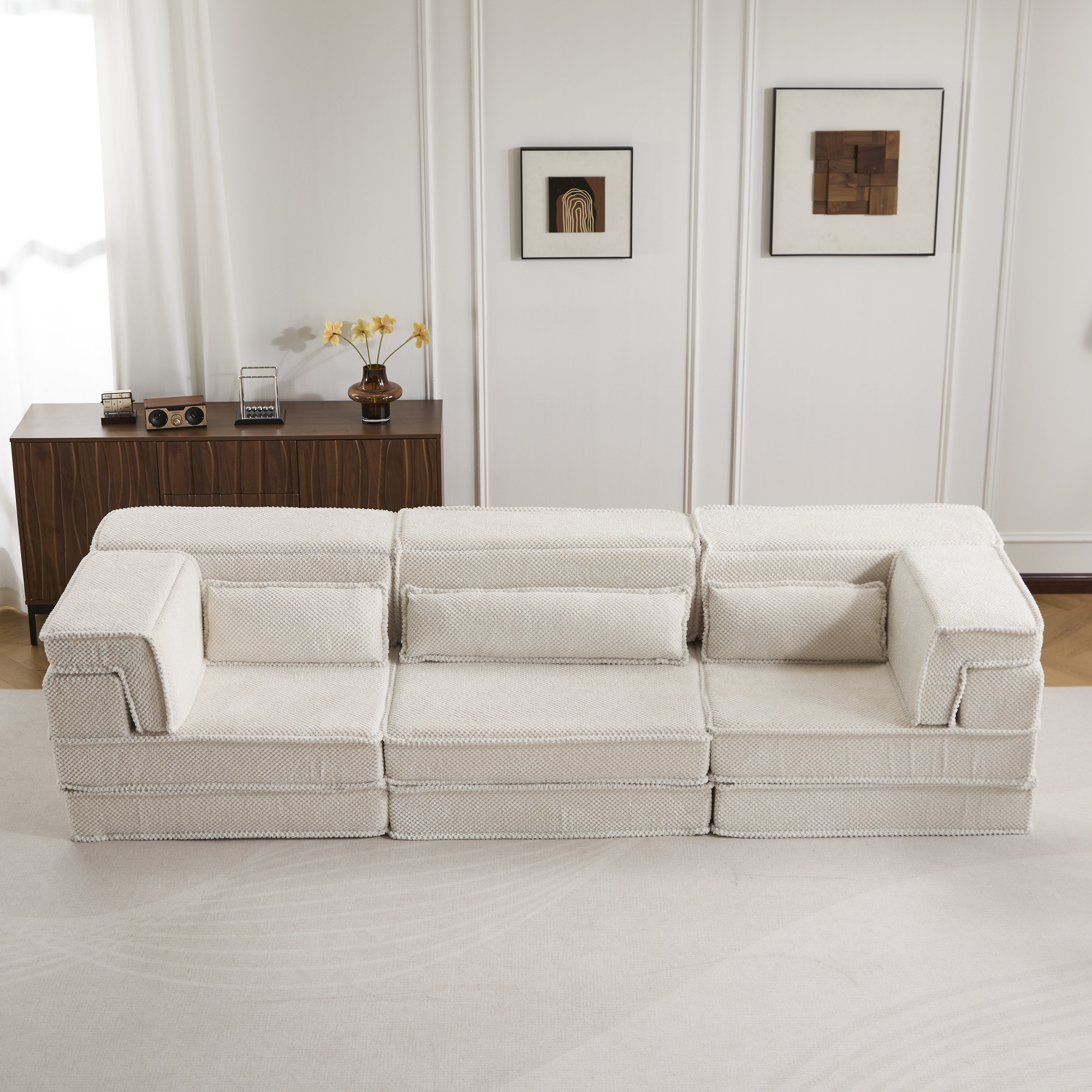 White Modular Sofa Pillows