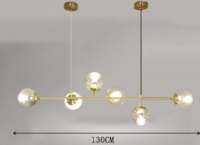 Glass Iron Bar Chandelier