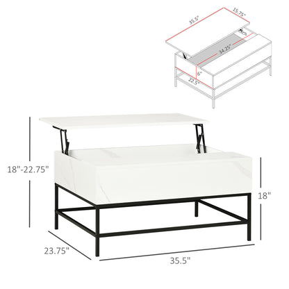Modern Lift Top Coffee Table with Hidden Storage Compartment and Legs
