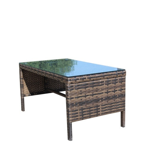 Rectangular Brown Rattan Table