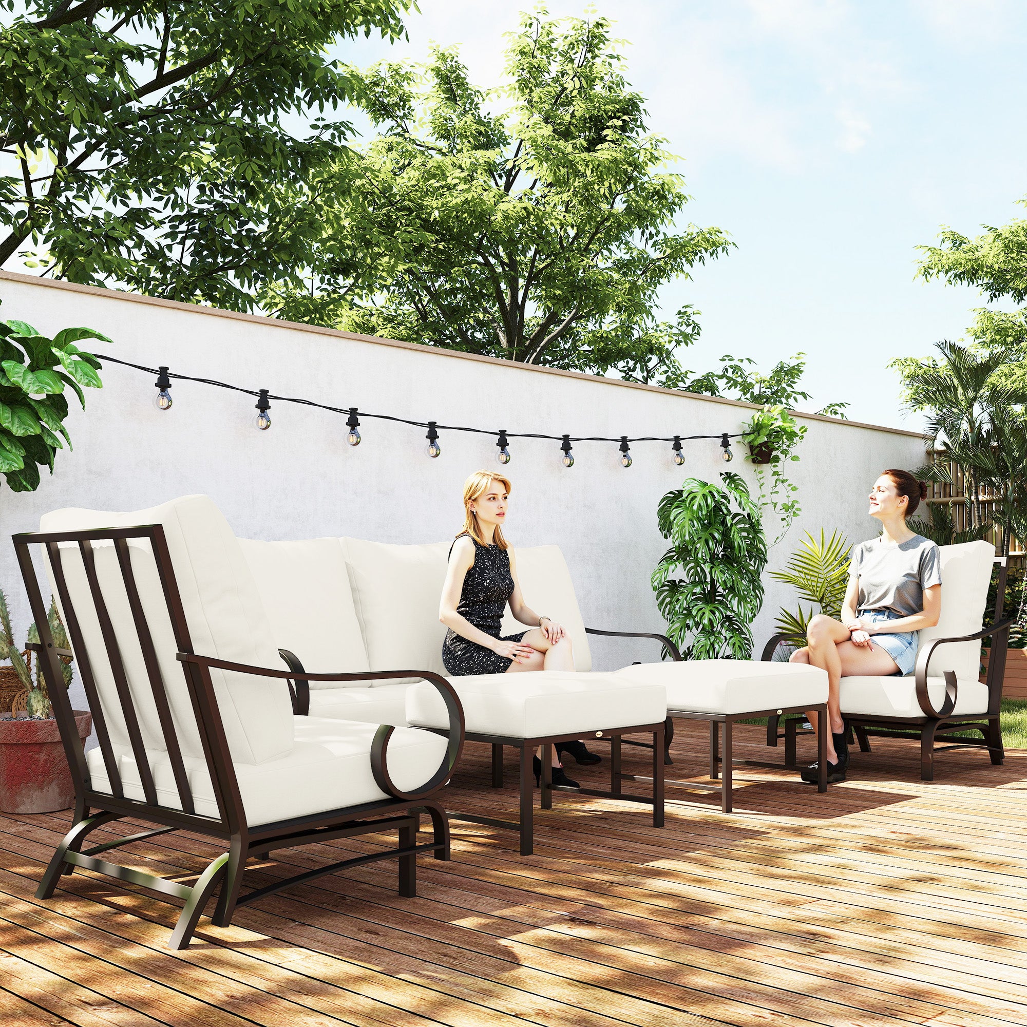 Beige Rocking Patio Set