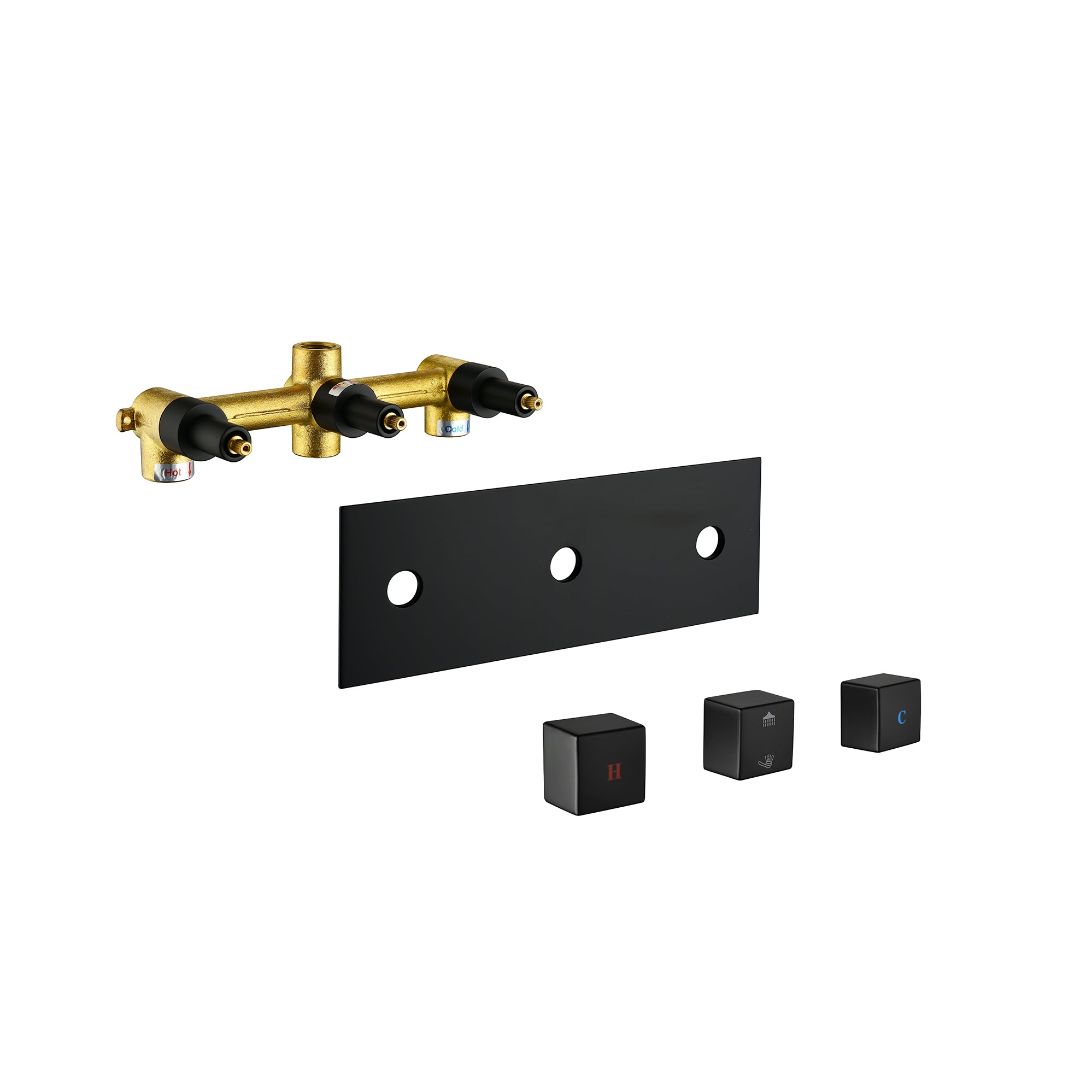 Matte Black Shower Faucet 10-Inch Handheld Spray