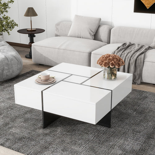 White Storage Coffee Table