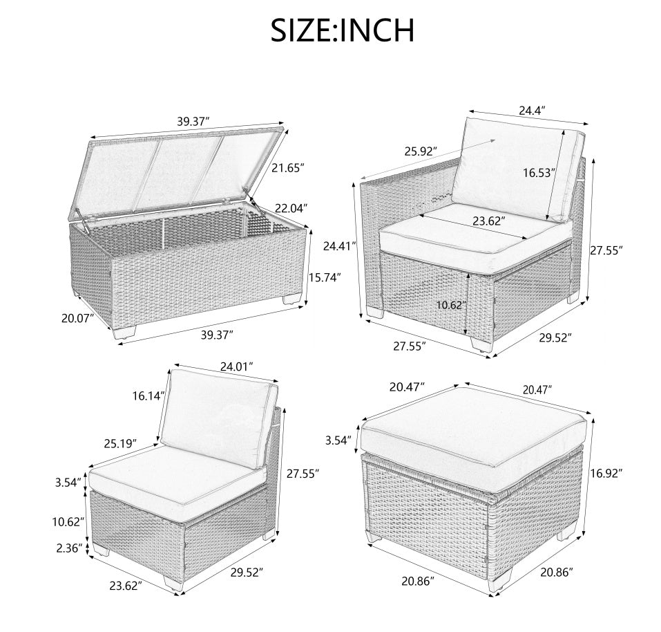 Gray Modular Patio Set