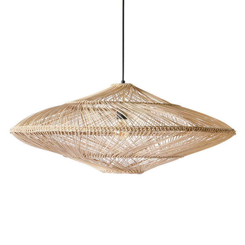 Chinese Zen Tea Room Rattan-weaved Ceiling Lamp