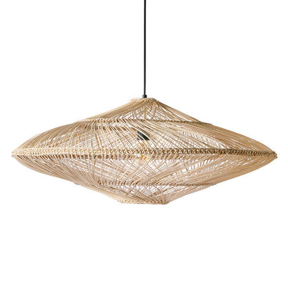 Chinese Zen Tea Room Rattan-weaved Ceiling Lamp