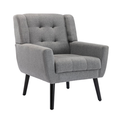 Modern Soft Linen Ergonomic Accent Chair For Living Room, Bedroom, Home