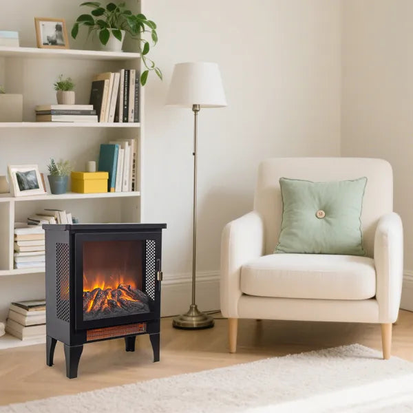 Black Freestanding Electric Fireplace