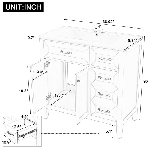 Gray Solid Vanity Cabinet