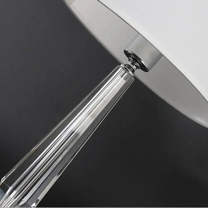 Faceted crystal table lamp with remote control featuring clear faceted crystal base and white shade for bedroom decorbites crystal table