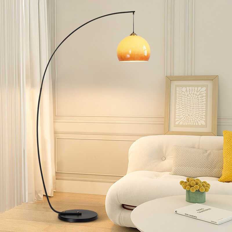 Yellow Glass Floor Lamp