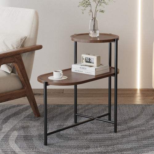 Walnut Metal Coffee Table