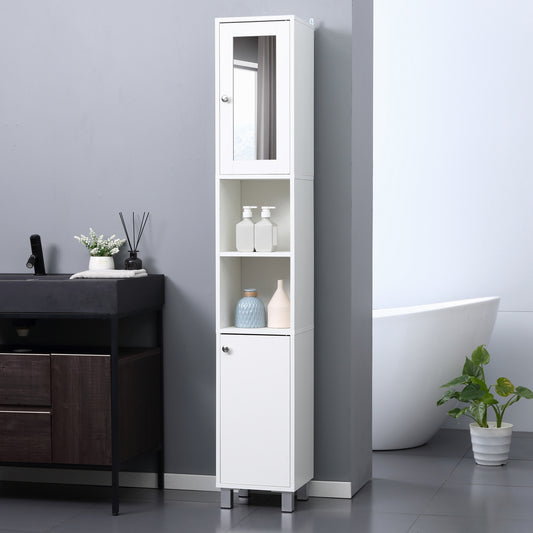 Tall Bathroom Storage Cabinet with Mirror