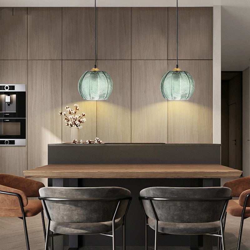 Leaf Pattern Glass Chandelier