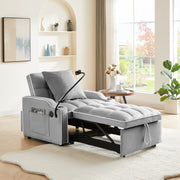 Grey Velvet Sleeper Chair