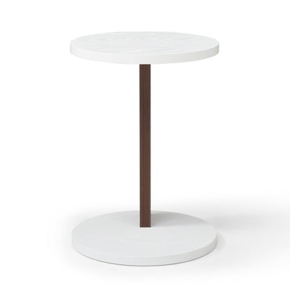 C-Shaped End Table, Small Side Table For Couch, Sofa Table With Wood Frame For Living Room, Bedroom, Bedside, Rustic