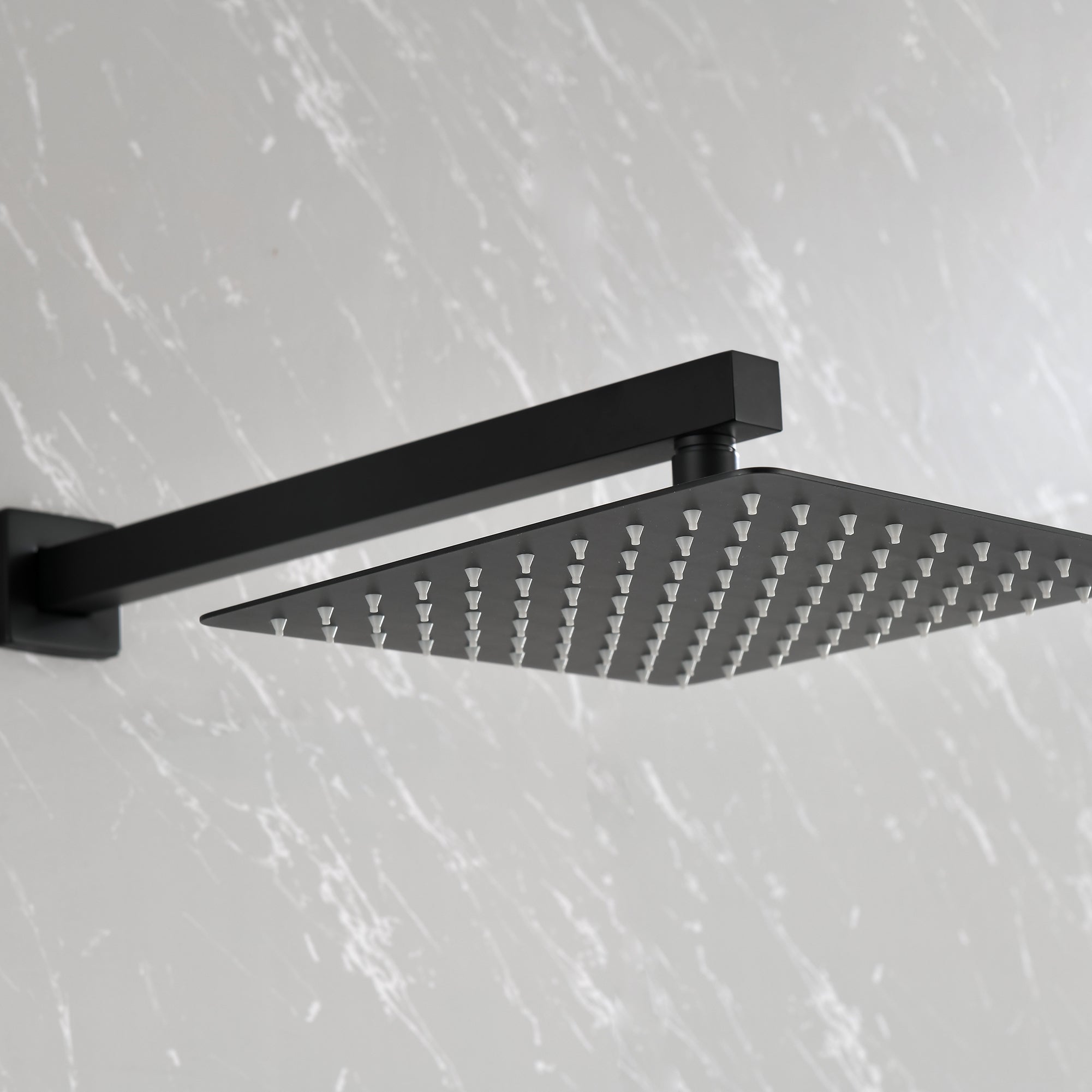 Matte Black Shower Faucet 10-Inch Handheld Spray