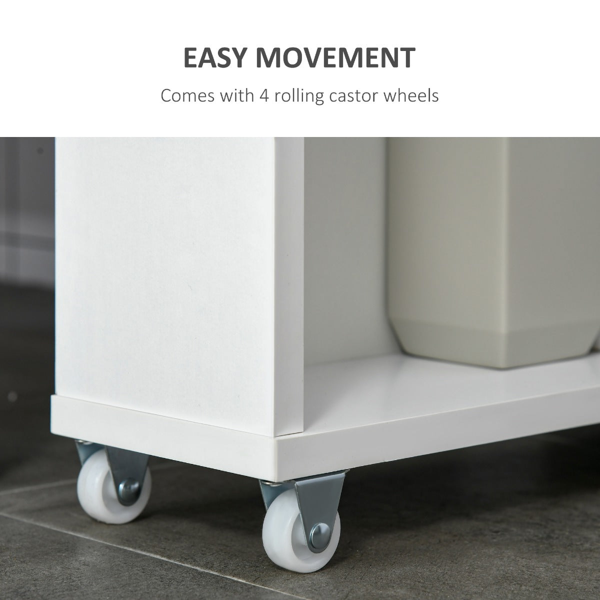 White Slim Bathroom Cabinet