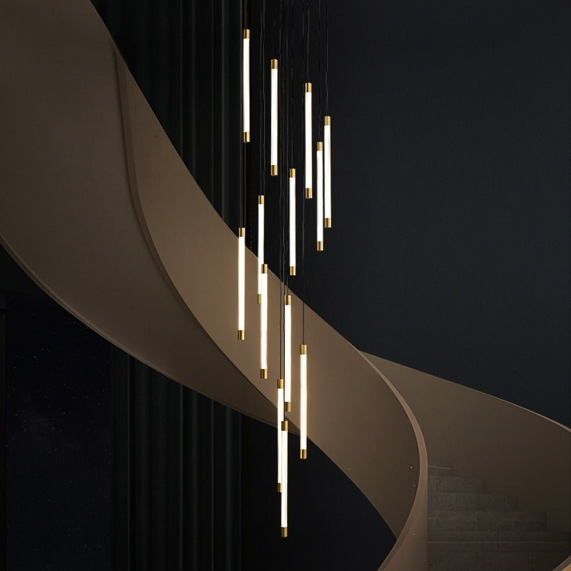 Copper Long Staircase Chandelier